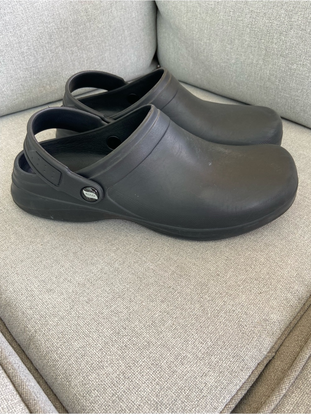 Skechers Men's Black Slip-On Clog Sandals with Heel Strap